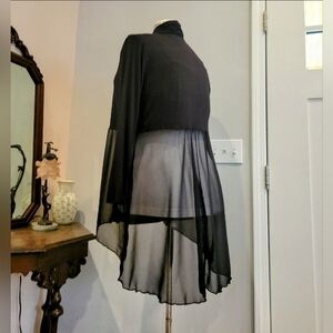 NWT 1X Blk Long Sheer Back Jacket